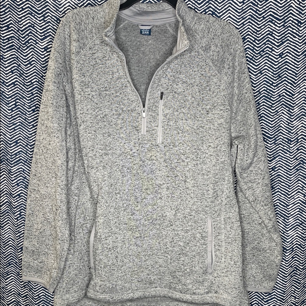 George Men's Light Gray Zip-Up Sweater